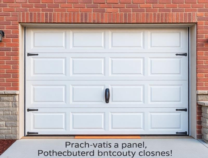 Close-up of garage door panel joints showing pinch-resistant design and safety features